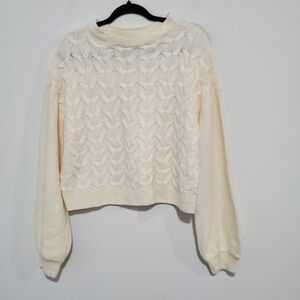 Banana Republic Factory Cream Cable Knit Sweater